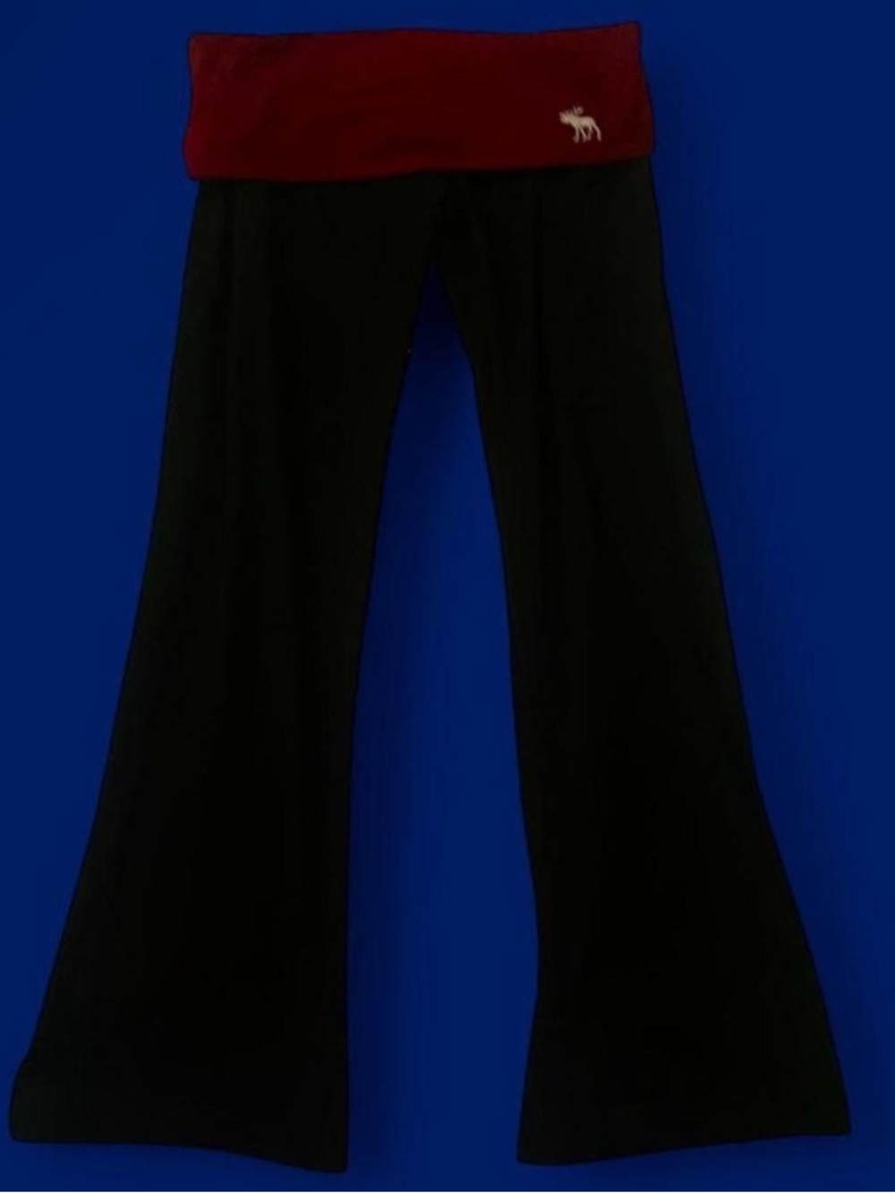 Abercrombie black & red low rise fold over flares